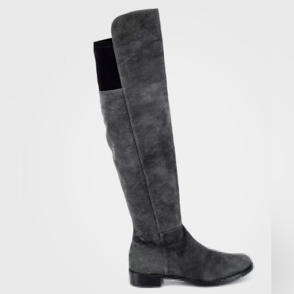 Stuart Weitzman over-the-knee boot, buttery soft charcoal gray suede, size 9.